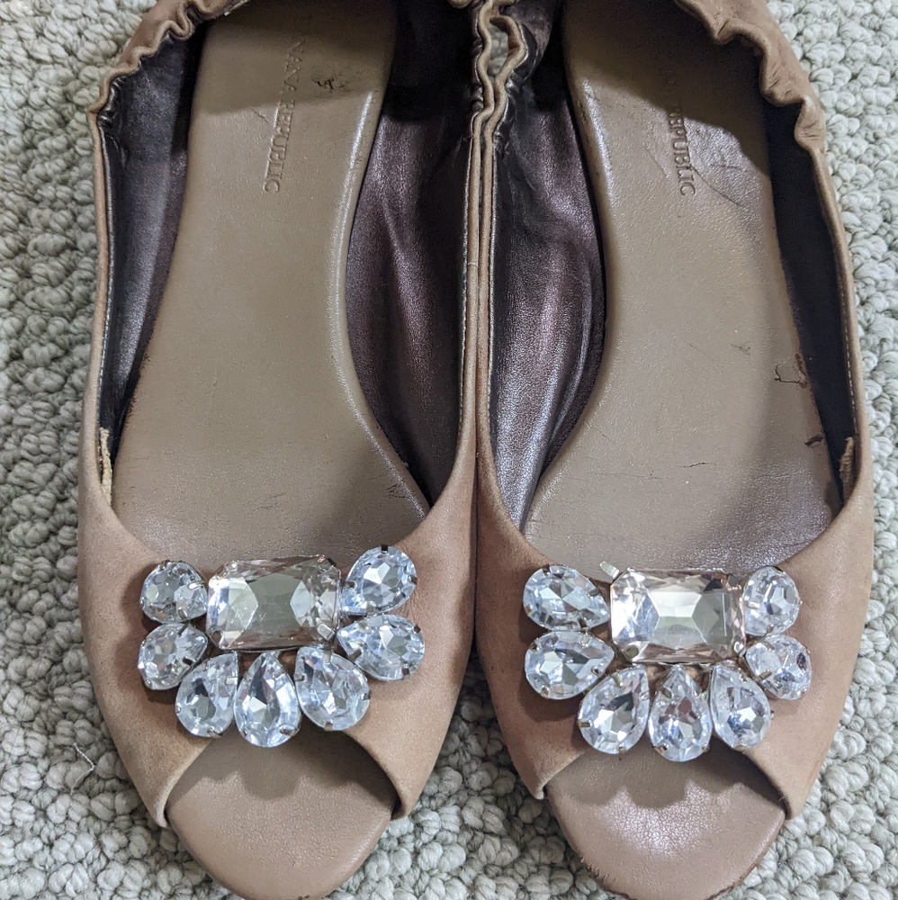 Banana Republic Susana Jeweled Leather Ballet Flat